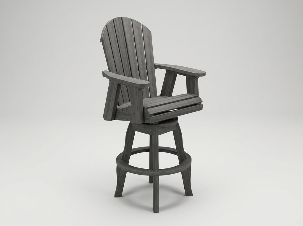 Fanback Swivel Dining Arm Chair